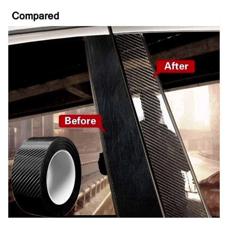 Moldura Fibra Carbono Estribos Jetta 3 Cm X 5 M Parachoques