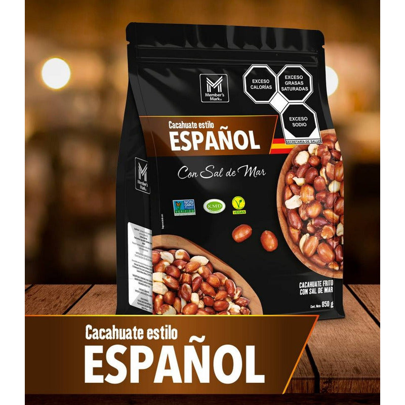 Cacahuate Estilo Español Con Sal De Mar Members Mark 850gr