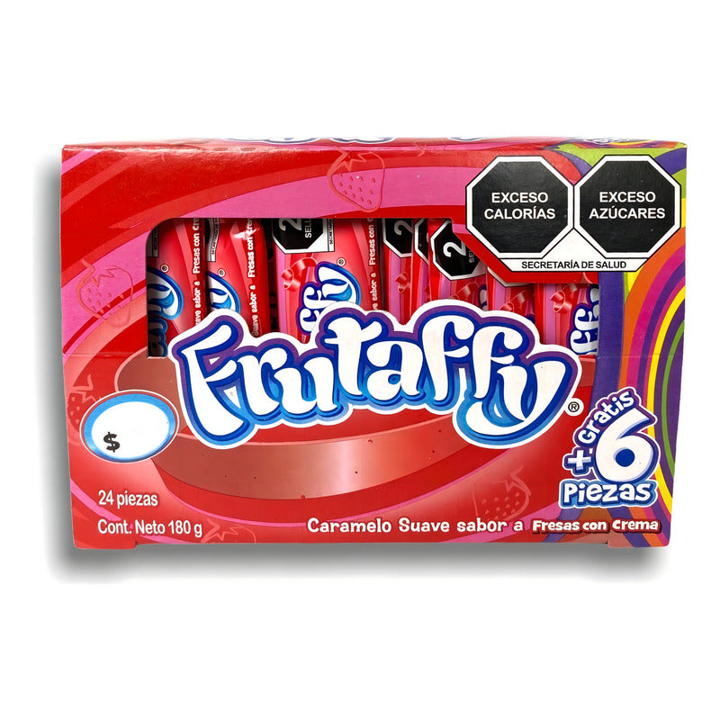 Winis Frutaffy Caramelo Suave Sabor Fresas Con Crema 24pzas