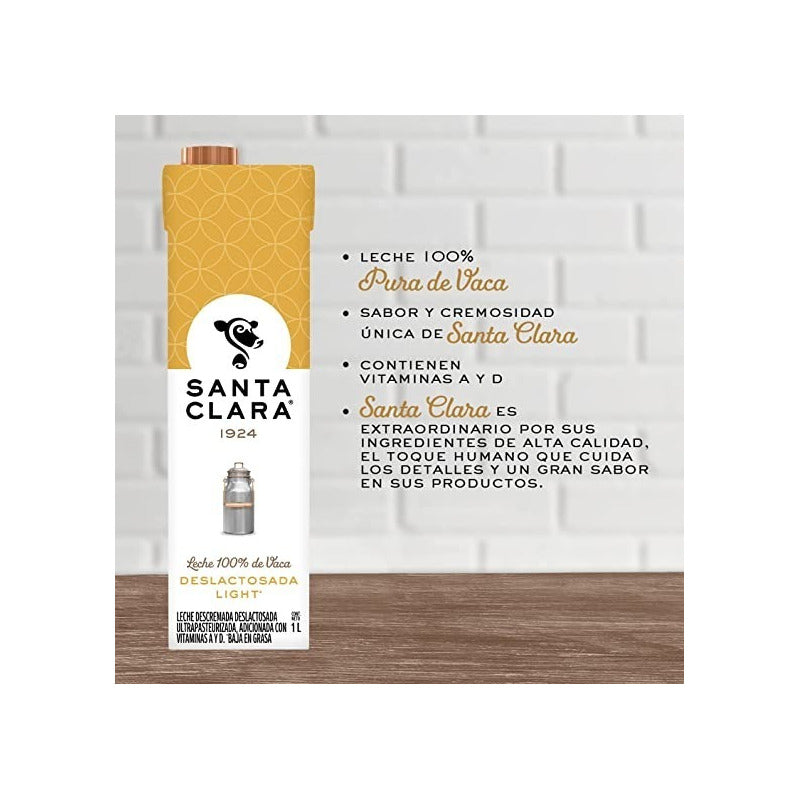 Leche De Vaca Uht Santa Clara Deslactosada Light 1l - Eurotruck Mexico