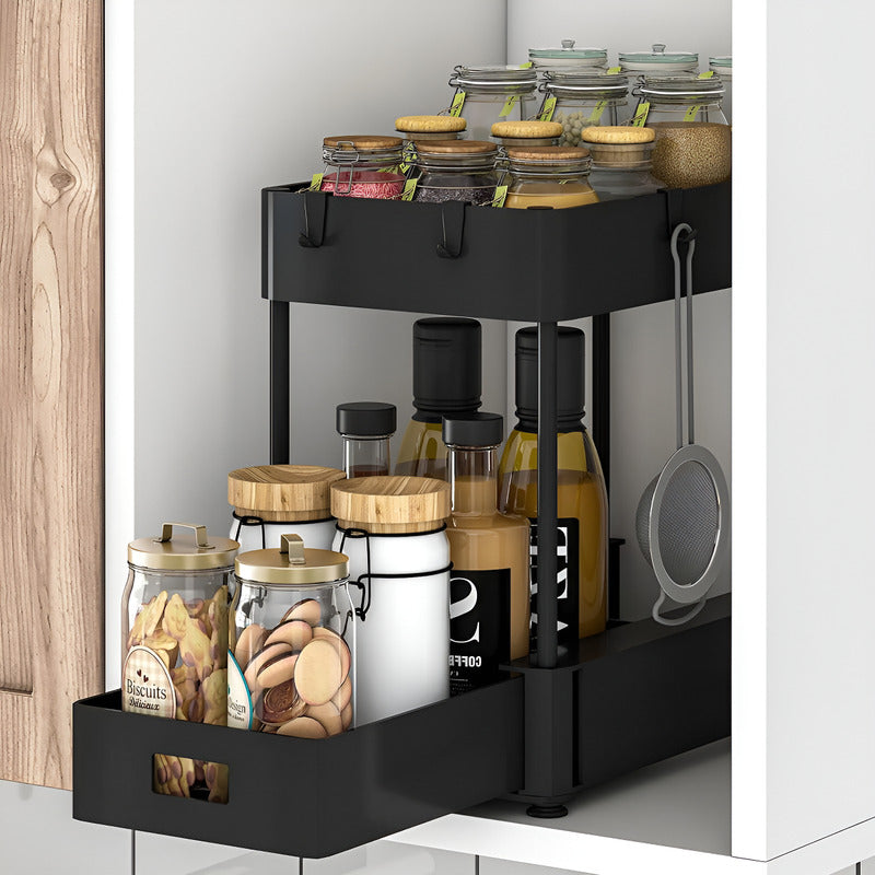 Organizador Multiusos Cosina Baño Encimera Tocador Color Negro