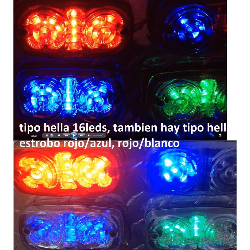 15 Plafón Tipo Hella Con 16 Leds Ambar Camion Trailer Leds