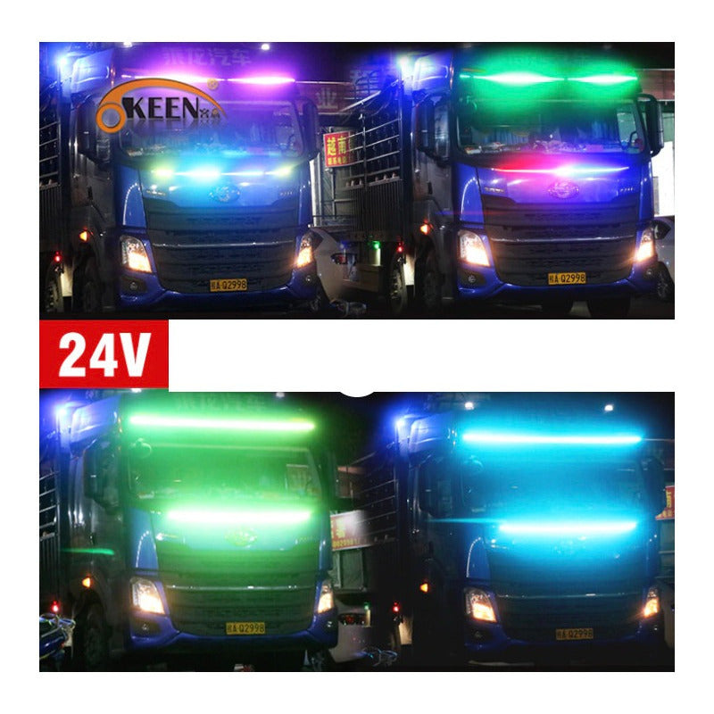 Tira Led Multifucion Rgb Tractocamion Bus Camion 24v 2.4m