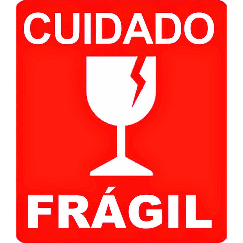 100 Etiquetas Fragil Sticker Tamaño Carta Hoja Envios