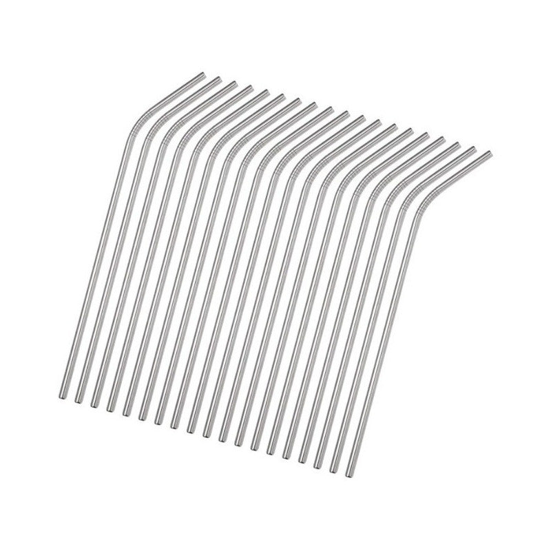 120 Popotes Plata Y 120 Cepillos Bebidas Acero Inoxidable 21 O 26 Cm - Eurotruck Mexico