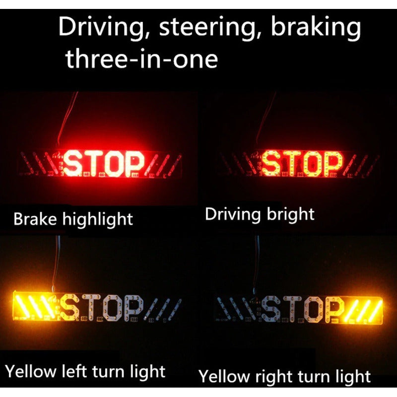 1 Tira Motocicleta Moto Palabra Stop Direccionales Flexible