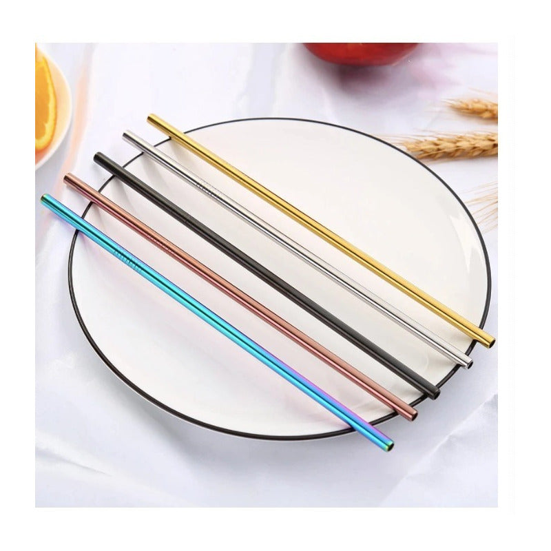 30 Popotes Colores 30 Cepillos 15 Bolsa Terciopelo Acero Inoxidable 21 O 26 Cm - Eurotruck Mexico