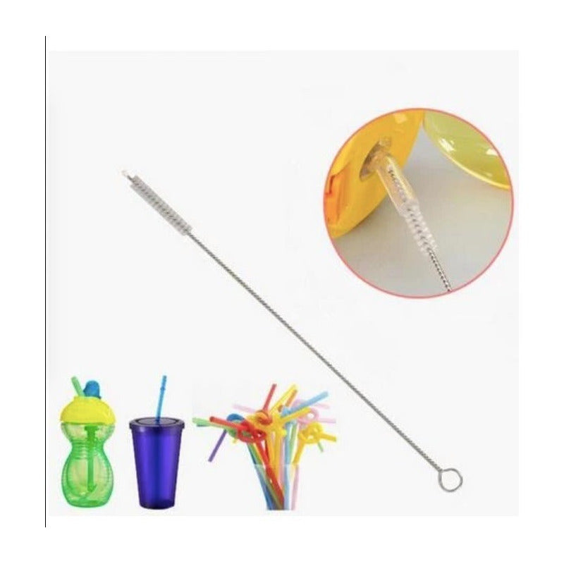 50 Cepillos Para Popotes Limpiador Acero Inoxidable 5mm Meta Plateado