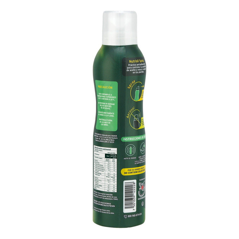 Aceite Puro De Soya Vegetal En Spray Sin Tacc 180 Ml Nutrioli
