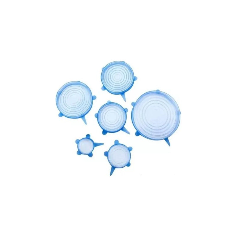 Tapas Elasticas Silicona Reutilizables Ajustable 6 Pz Comida