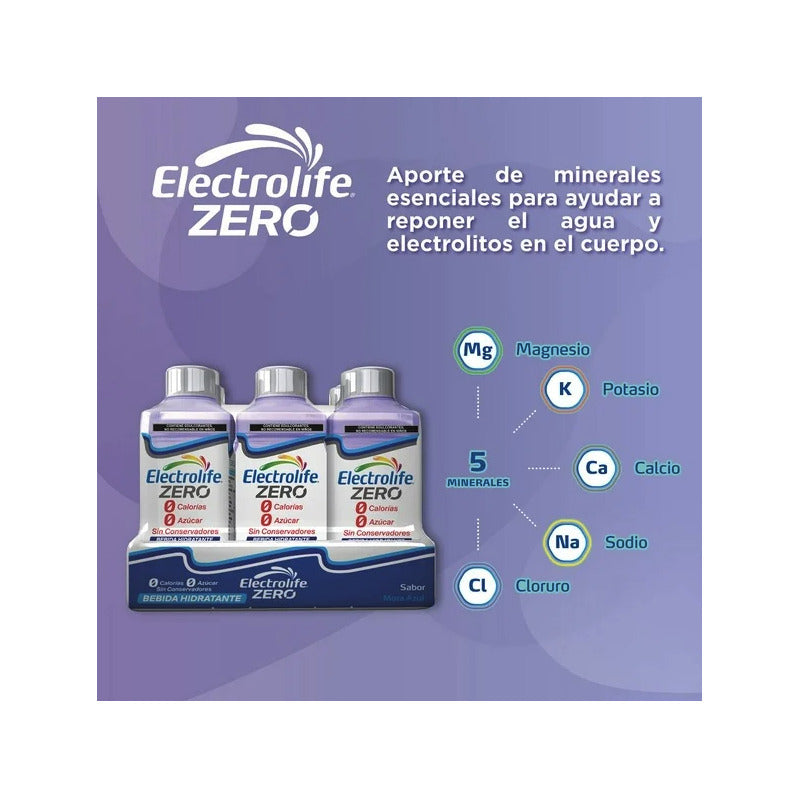 Bebida Hidratante Electrolife Zero Sabor Mora Azul Paq 6pz - Eurotruck Mexico