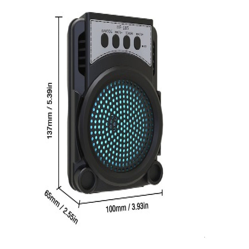 Bocina Microfono 3  Altavoz Radio Fm Reproductor Portatil Negro Unitalla - Eurotruck Mexico