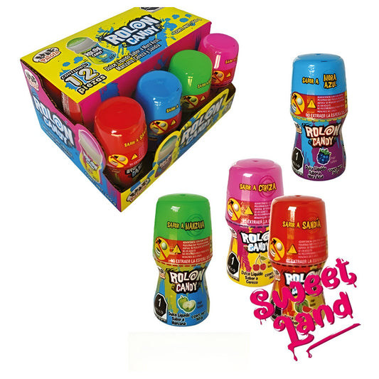 Rolon Candy Liquido Frutal Display Con 12 Pzs Las Delicias