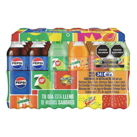 Refresco Pepsi Pack Mixto 24 Piezas 400ml Mirinda Manzanita