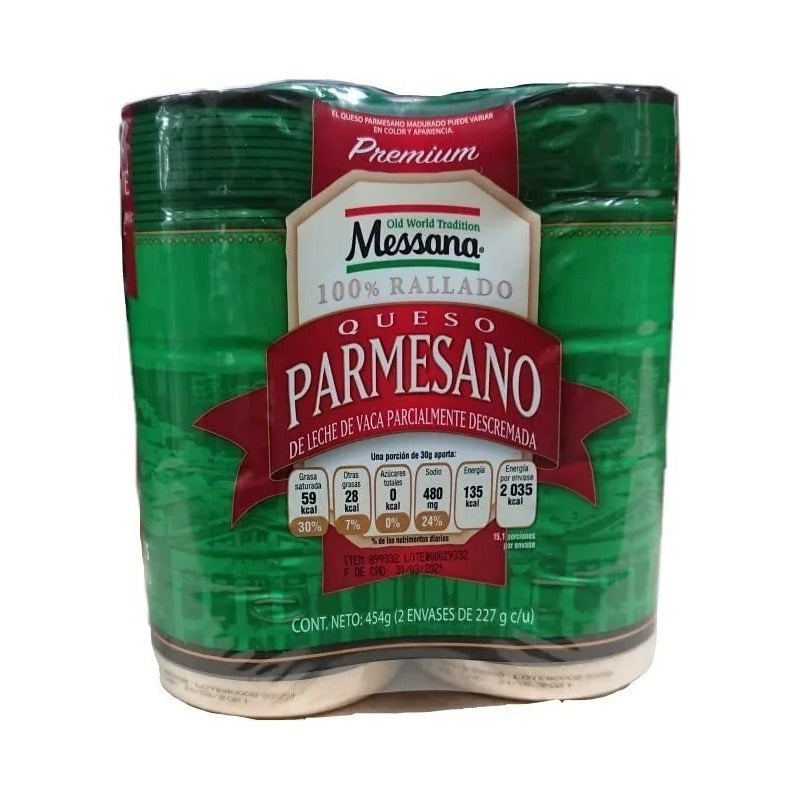 Sazonador Queso Parmesano Rallado Premium 2pz 227g Messana