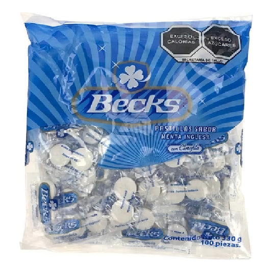 Pastillas De Menta Inglesa Becks 100pz 330gr