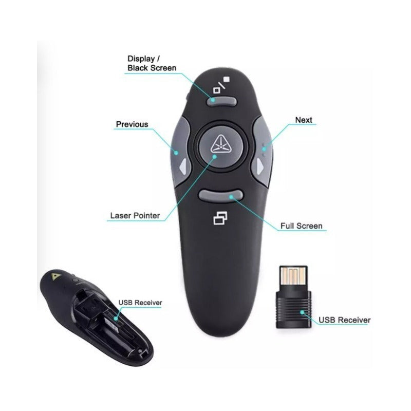 15 Presentador Diapositivas Power Point Laser Inalambrico Negro