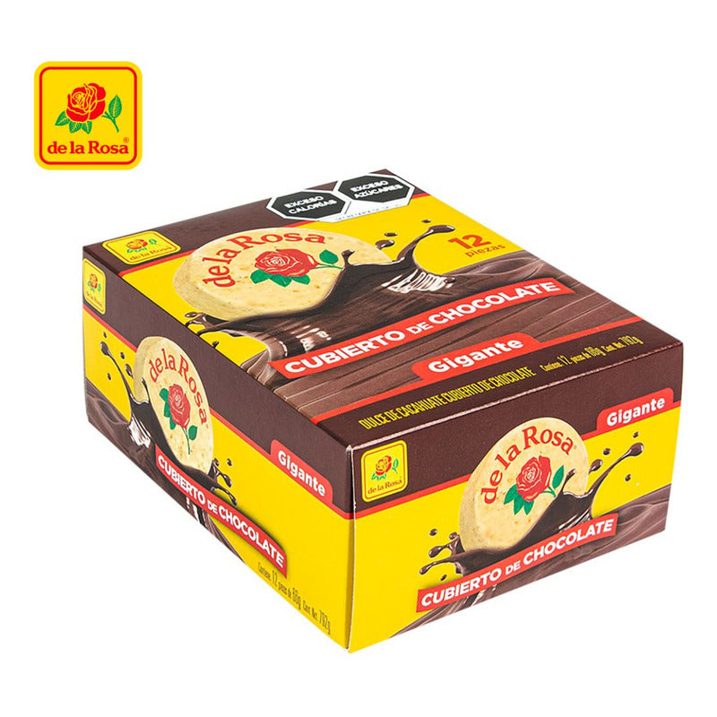 Mazapan Gigante Cubierto De Chocolate De La Rosa 12pz