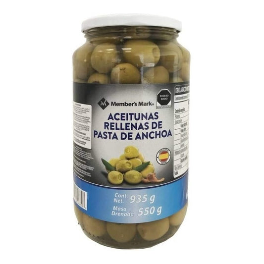 Aceitunas Rellenas De Pasta De Anchoa 935 Gr Members Mark