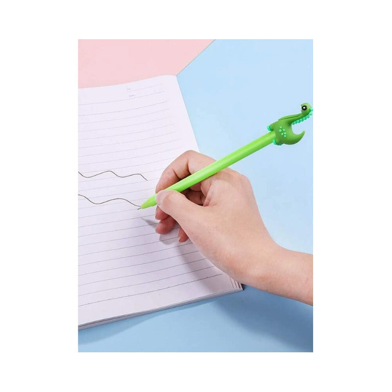 50 Bolígrafos De Gel Dinosaurio Para Estudiantes Tinta Negra Negro