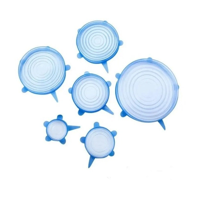 Tapas Elasticas Silicona Reutilizables Ajustable 6 Pz Comida