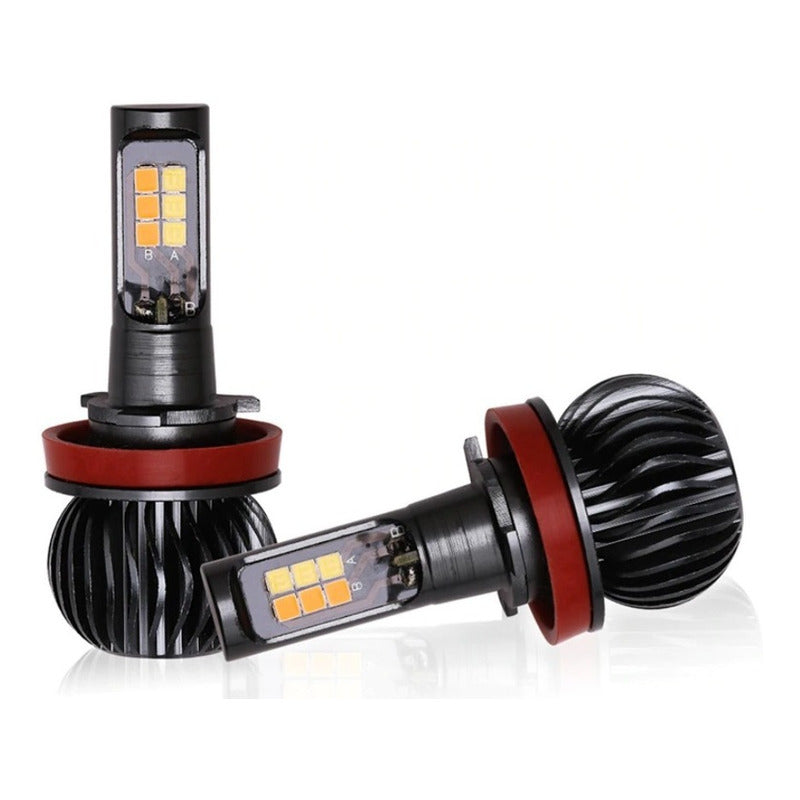 6 Focos Kit X5 Led Auto Moto 2 Colores Estrobo H4 H7  A Elegir Blanco