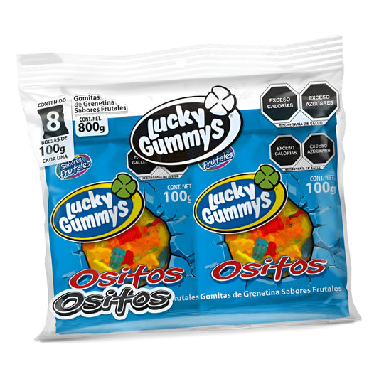 Lucky Gummy Ositos Gomitas Tipo Panditas Paquete De 8pz D 100g C/u