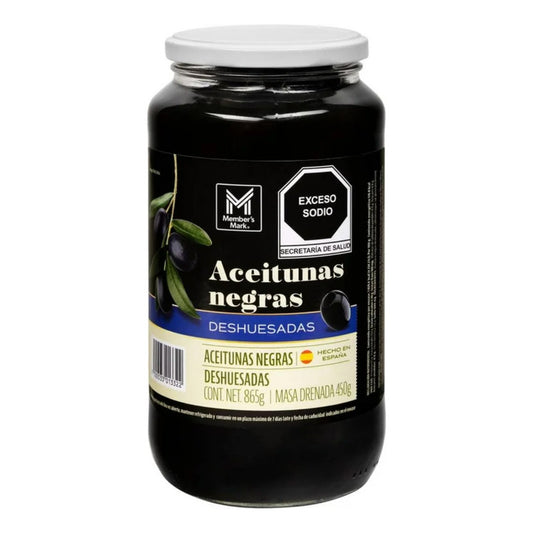 Aceituna Negra Deshuesadas 865g Members Mark