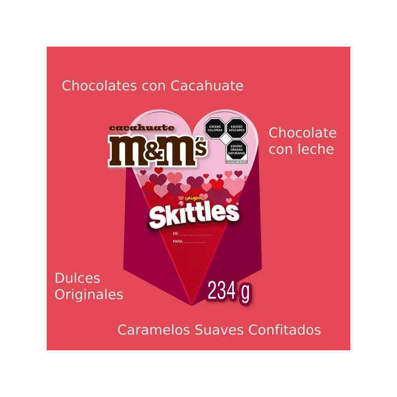 Caja De Chocolates M&m's + Skittles Pack St Valentine 234g