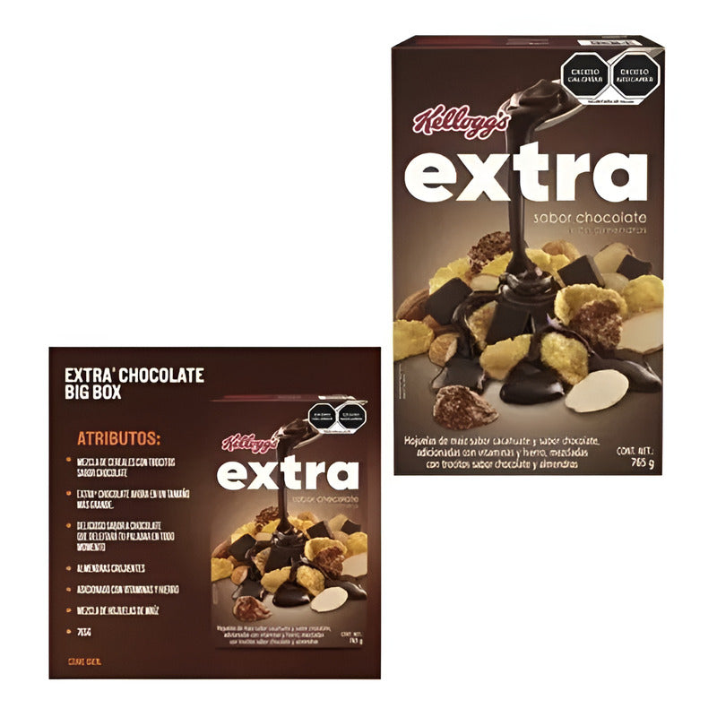 Cereal Kelloggs Extra Sabor Chocolate Almendras 2pz De 765gr