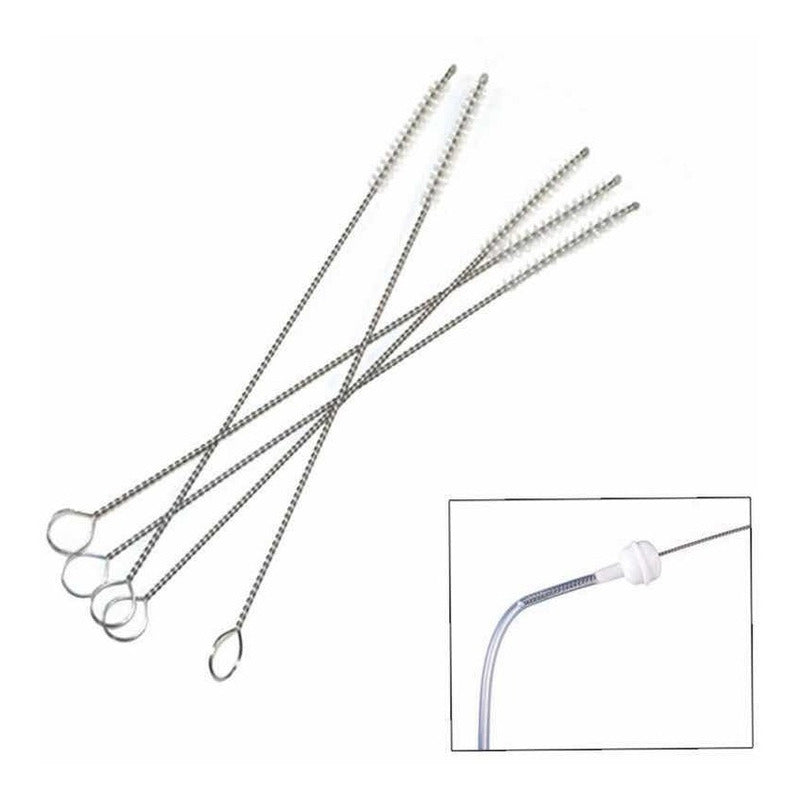 100 Cepillos Para Popotes Limpiador Acero Inoxidable 5mm Plateado