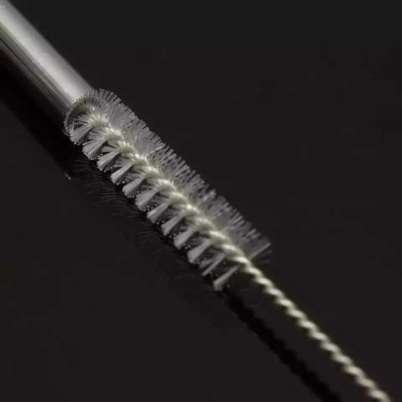 100 Cepillos Para Popotes Limpiador Acero Inoxidable 5mm Plateado