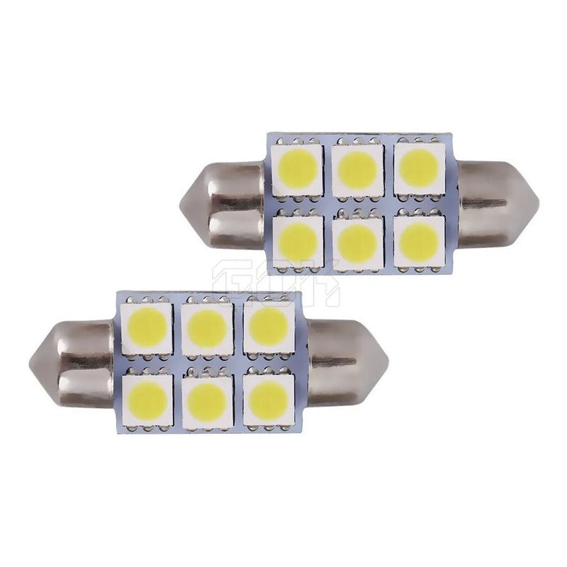 4 Pz Luz Hiperled Techo Festoon 6 Smd 31mm/36mm/39mm/41mm Ft 1210 6 Smd Blanco