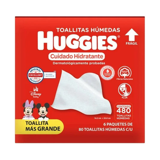 Toallitas Húmedas Huggies Cuidado Hidratante 6 Paquetes Osh