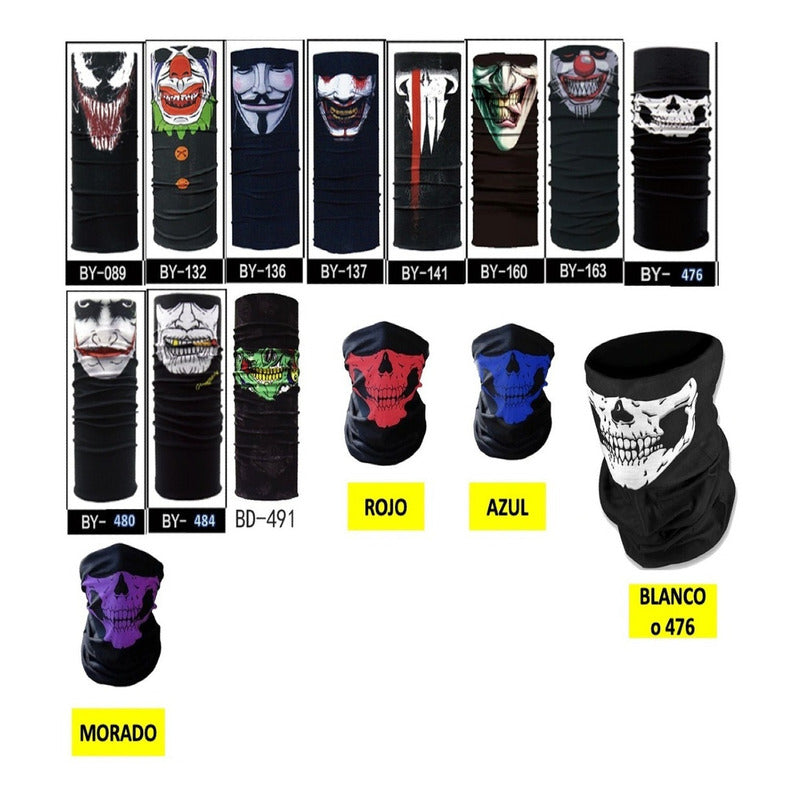 25 Bandana Mascara Tactico Bufanda +180 Modelos Color Multicolor