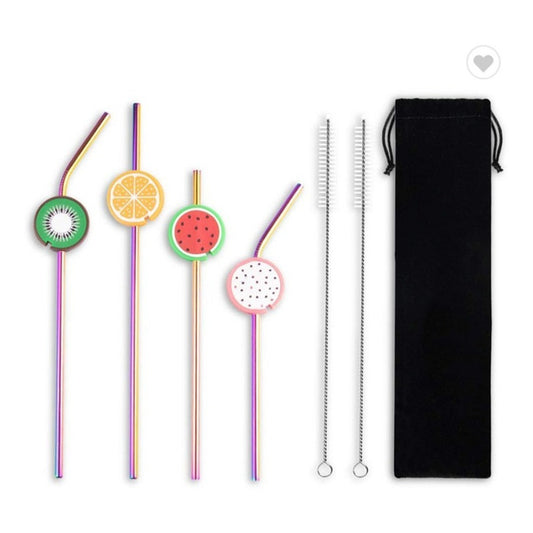 10 Fruta Para Popote Acero Inoxidable 6mm Decoracion Soporte Multicolor