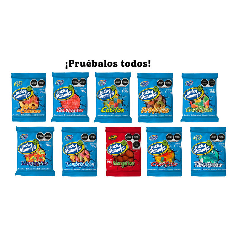 Lucky Gummy Corazones Gomitas De Grenetina Paquete De 8 Pz De 96g C/u