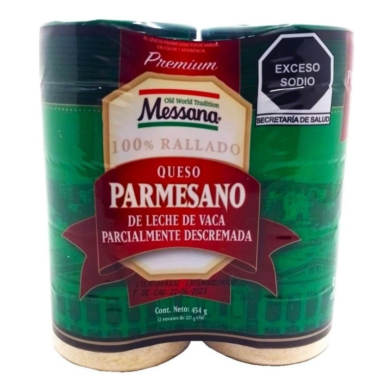Sazonador Queso Parmesano Rallado Premium 2pz 227g Messana