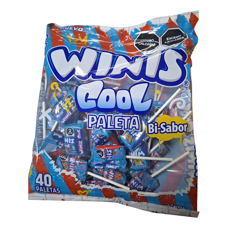 Winis Paleta Cool Sabor Mora Azul Y Cereza 40 Pzas