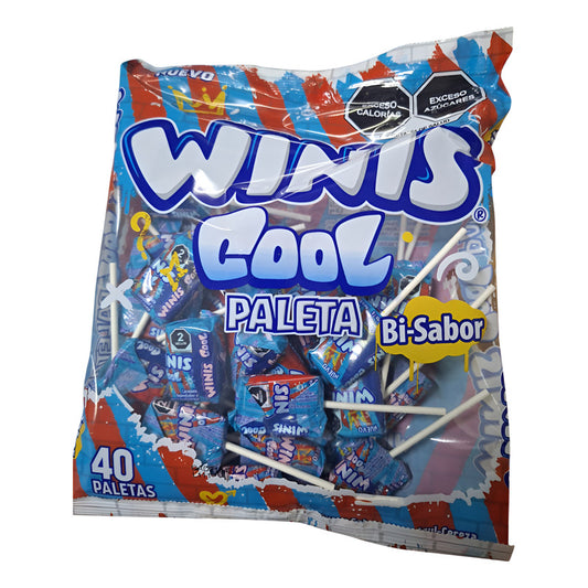 Winis Paleta Cool Sabor Mora Azul Y Cereza 40 Pzas