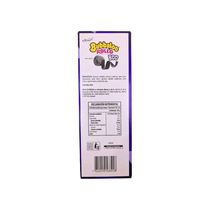 Bubbaloo Rollo Boo Sabor Frutas Tropicales 6 Piezas 56.7 Gr