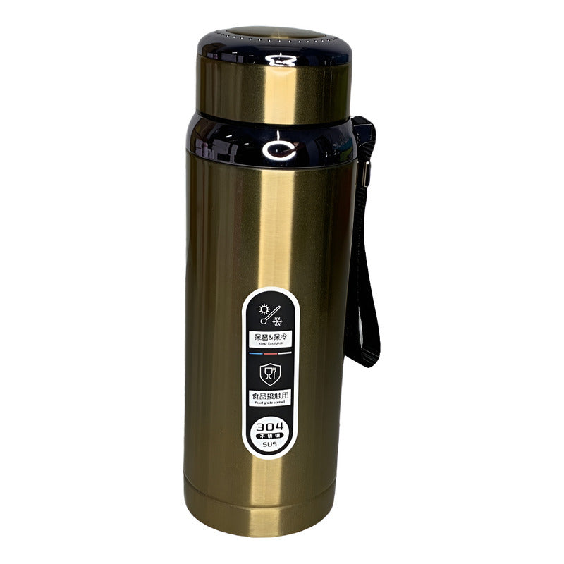 Termo Metalizado Hermetico Acero Inoxidable 800ml Color Dorado