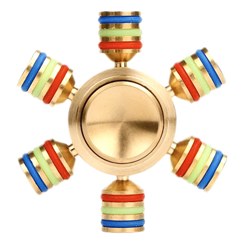 Spinner De Color Dorado De Metal Con Líneas De Arcoiris Dorado Oscuro