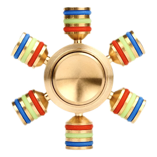 Spinner De Color Dorado De Metal Con Líneas De Arcoiris Dorado Oscuro