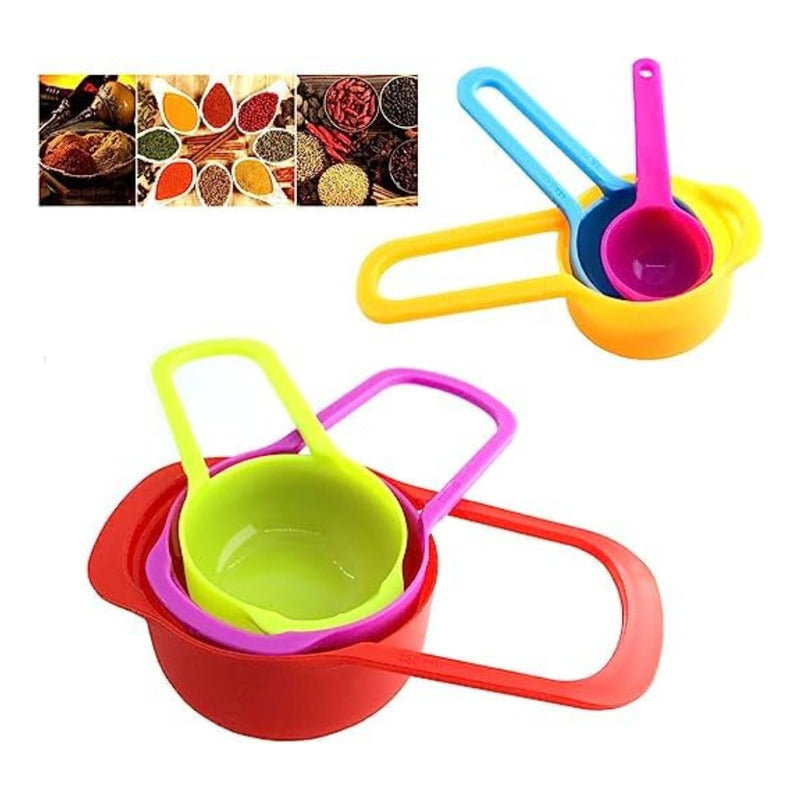 Set Cucharas Medidoras, Juego 6 Piezas De Repostería Cocina Multicolor