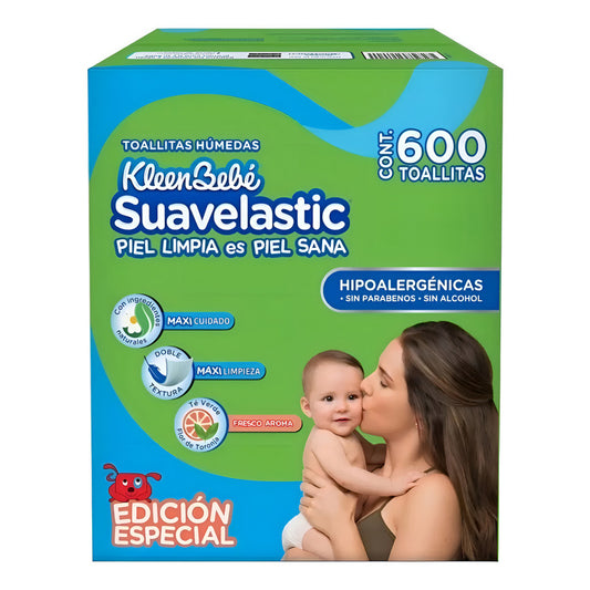 Toallitas Húmedas Kleenbebé Suavelastic Aroma Manzana 600pz