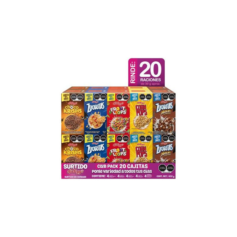 20 Cajitas De Cereal Kellogg's Club Pack Surtido Zucaritas