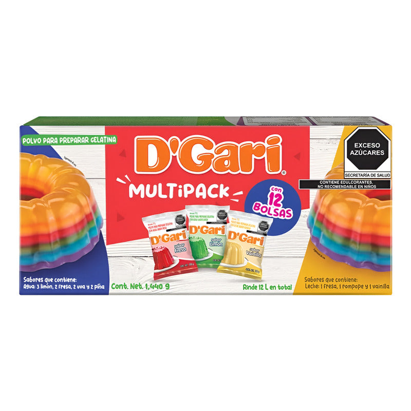 Gelatina Surtida D-gari Multipack Con 12 Piezas De 120 Gr - Eurotruck Mexico