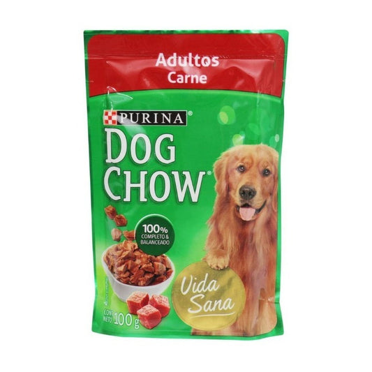 Sobre Dog Chow Adulto Todos Los Tamaños 100 Gr Sabor Carne