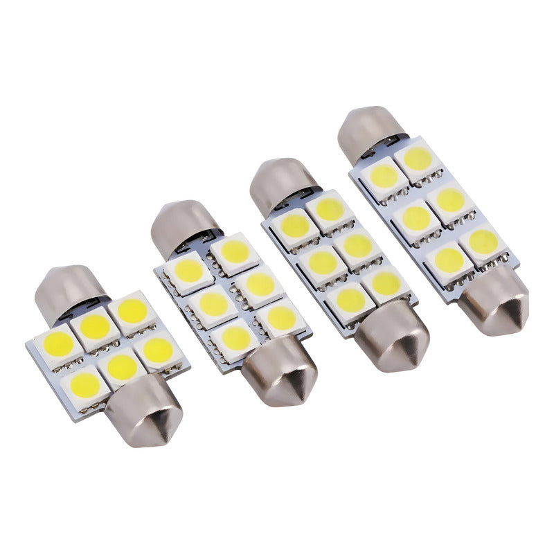 4 Pz Luz Hiperled Techo Festoon 6 Smd 31mm/36mm/39mm/41mm Ft 1210 6 Smd Blanco